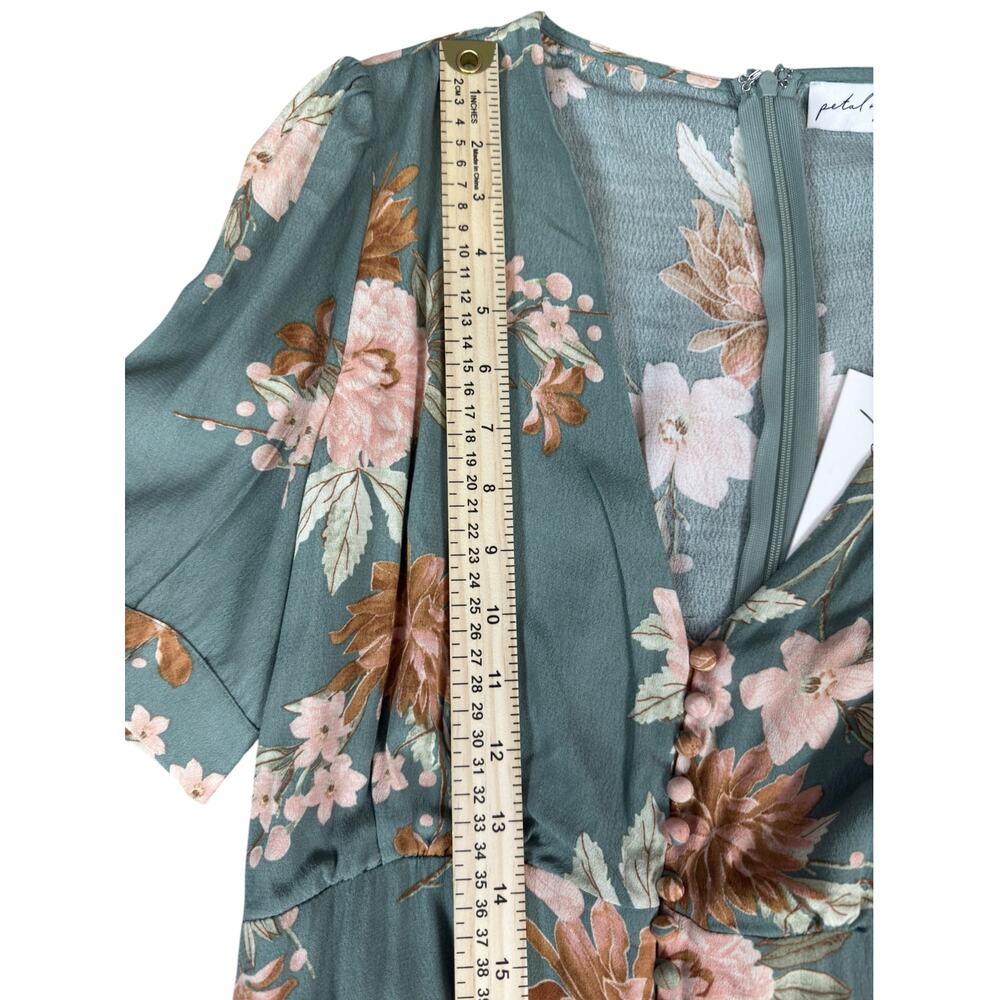 Petal & Pup Frampton Floral Maxi Dress NWT Size 6 Teal Pink Button Front - Picture 9 of 11